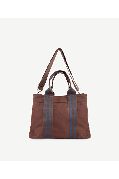 Yargıcı Kolon Detaylı Canvas El Çantası