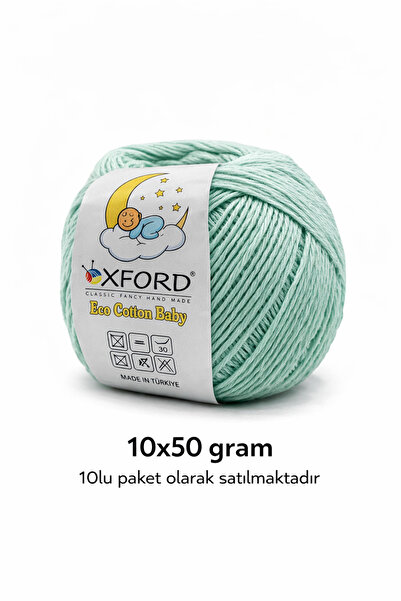 Oxford İplik 10'lu Paket Eco Cotton Baby - Ince Cotton Ip - Tığ Işi - Punch I...