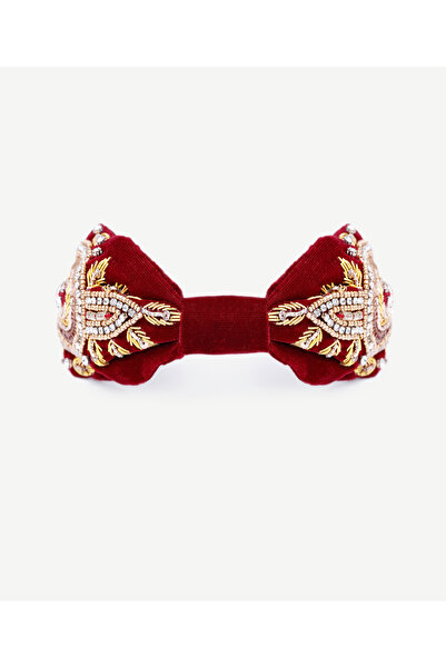 Yargıcı تاج مخملي مزين بالخرز