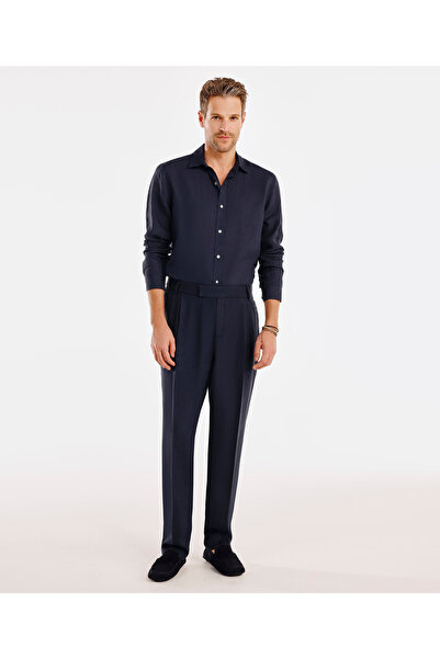 Yargıcı Pilili Keten Pantolon