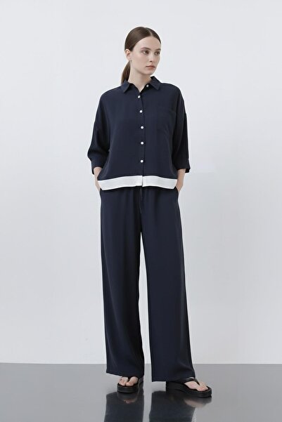 Soul Women's Back Printed Shirt - 32205Gml - Navy