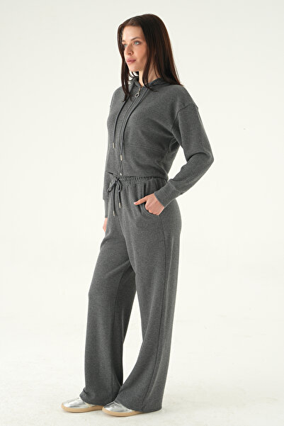 Rays 3097A cu glugă Set pantaloni cardigan antracit