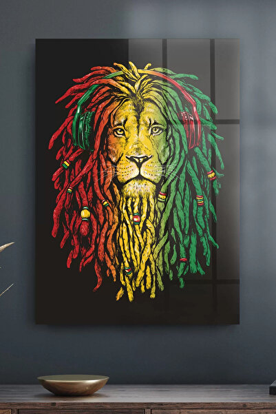 Decovetro Tablou din sticlă Pop Art Leu