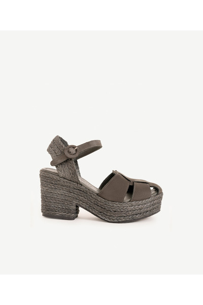 Yargıcı High Sole Leather Espadrille