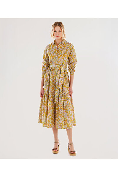 Yargıcı فستان قميص بأكمام طويلة وحزام