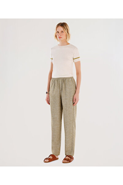 Yargıcı Beli Lastikli Düz Kesim Pantolon