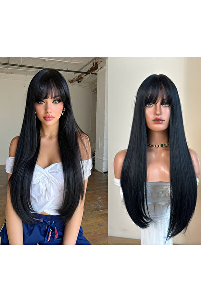 REMY HAİR Perçemli Uzun Düz Peruk