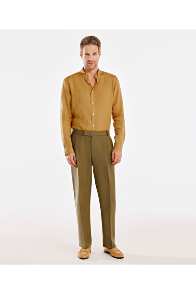 Yargıcı Pilili Keten Pantolon