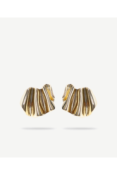 Yargıcı Dokulu Gold Küpe