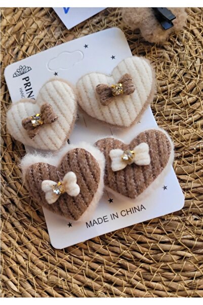 LO ADORO 4 Adet Az Saçlı Bebek Tokalar Kız Çocuk Toka Kalp Tokalar