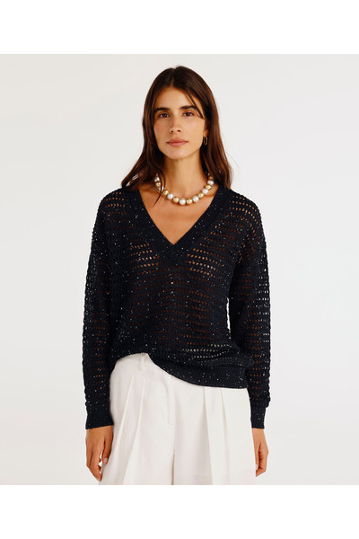 Yargıcı V Neck Comfortable Molded Sweater