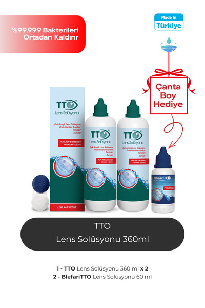 TTO 360 ml 2 Adet Lens Solüsyonu Çanta Boy 60 ml Çanta Boy