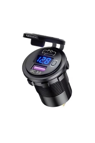 Vtk Priza bricheta auto cu usb si type C QC 3.0 PD 12 V/24 V