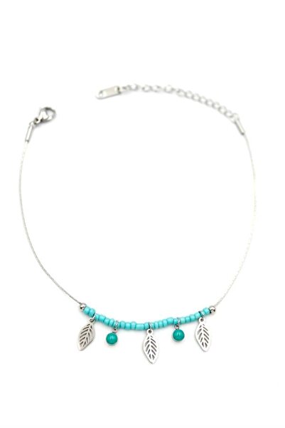 NOVAHAVEN Beaded clover anklet - silver