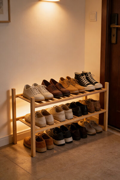 Generic رف أحذية متعدد الوظائف من الخيزران من ديدا-كوزموس، مكون من طبقتين