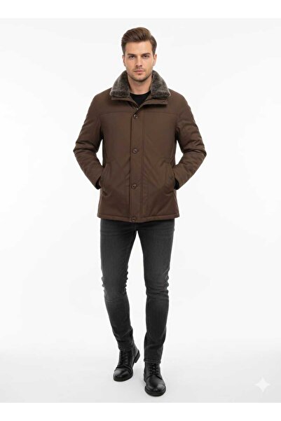 DYNAMO vizon yakası kürklü kaban