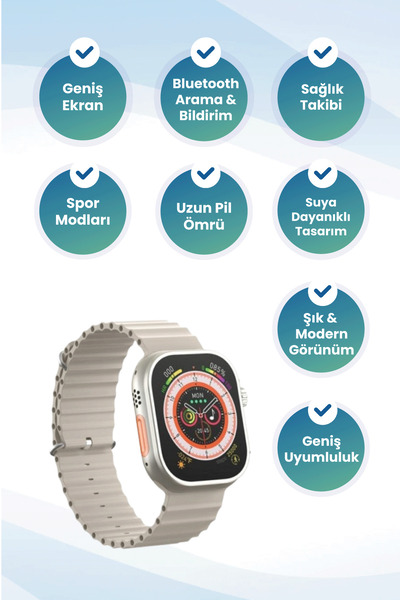 Xo M9 Ultra 2.01 inç AMOLED Ekran IP67 Su Dayanıklı Kablosuz Şarj Bluetooth 5...