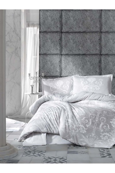 Clasy Σετ Παπλωματοθήκης Ranforce Double Alone V1 Γκρι