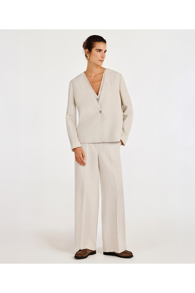 Yargıcı سترة بدون ياقة بزر واحد