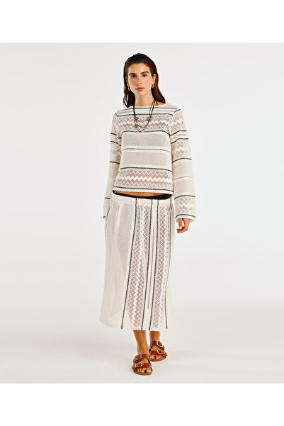 Yargıcı تنورة قلم رصاص بفتحة أسفل الركبة