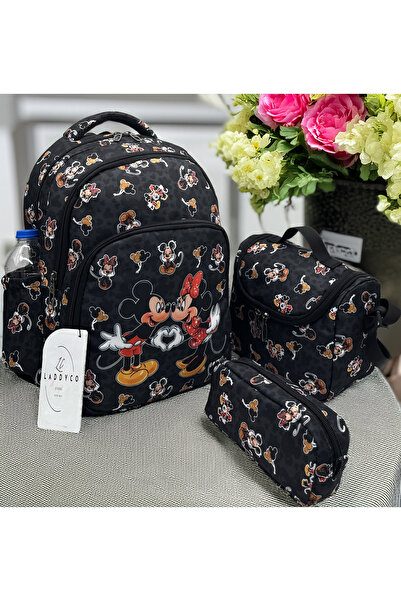 Bevitton حقيبة مدرسية أولية لجراحة العظام للفتيات - طباعة شخصية، مجموعة سوداء...