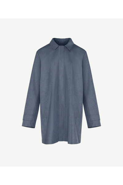 Yargıcı Gömlek Yaka Cep Detaylı Manşeti Apoletli Erkek Pardösü