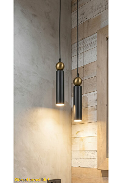 Bozyaka Aydınlatma Sparg 2'li Metal Tavan Sarkıt Çift Renk Siyah&Eskitme Mode...