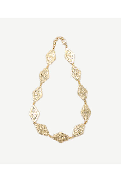 Yargıcı Dokulu Gold Kolye