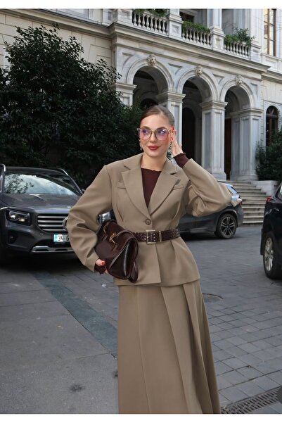 MODA S&S BZLİNE طقم سترة وتنورة مطوية