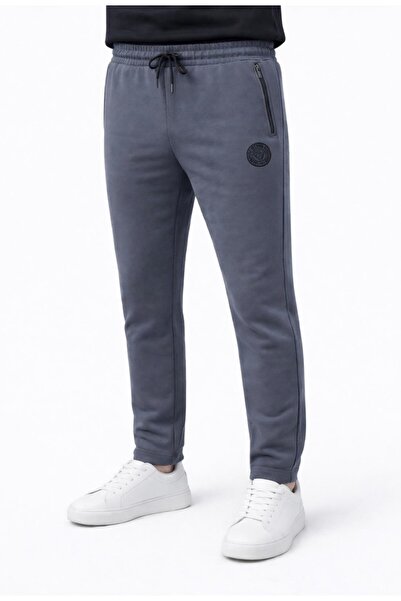 AXXEL Men's Smoke Gray Zipper Pocket Straight Leg Sweatpants-P601