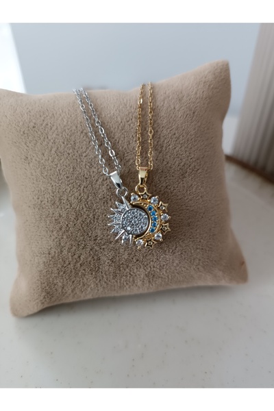 NAS fashion Çelik Mıknatıslı Ay Ve Güneş Kardeş Anne Kız Arkadaş Çift kolyesi
