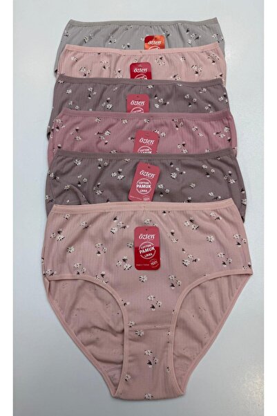 Özten Συσκευασία με 6 βαμβακερά εσώρουχα με σχέδιο λουλουδιών Q125A