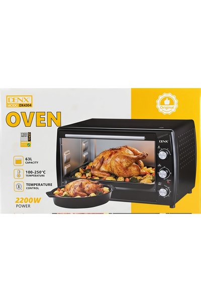 Generic فرن كهربائي من دينكس سعة 63 لترًا، بقوة 2200 واط، يُوضع على سطح الطاو...