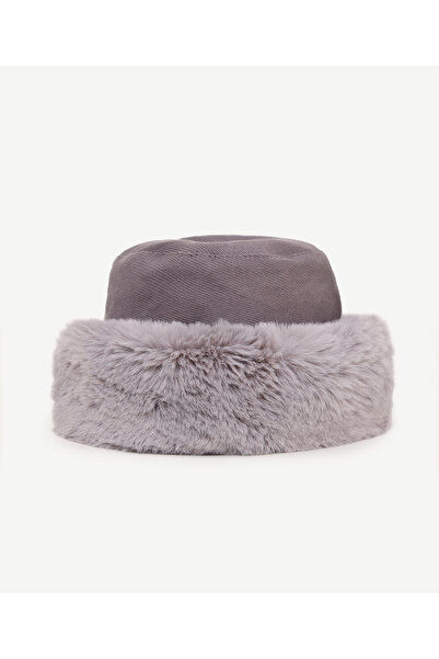 Yargıcı Kürk Detaylı Bucket Şapka