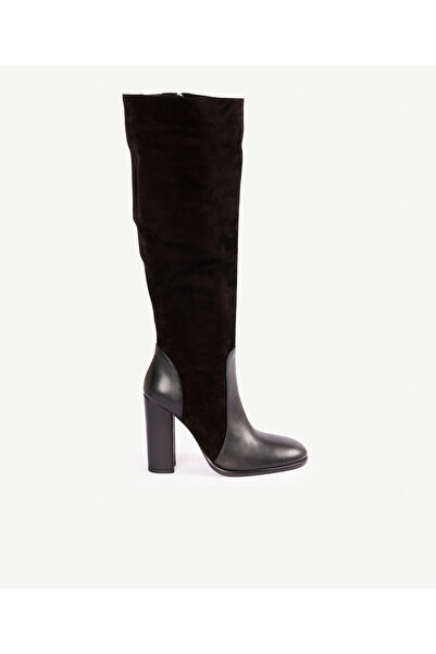 Yargıcı Deri Topuklu Çizme