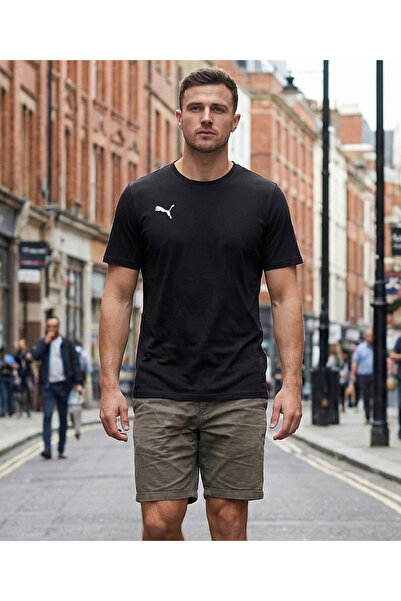 Puma Ανδρικό μπλουζάκι καθημερινής χρήσης και προπόνησης Άνετο μονόχρωμο μπλο...