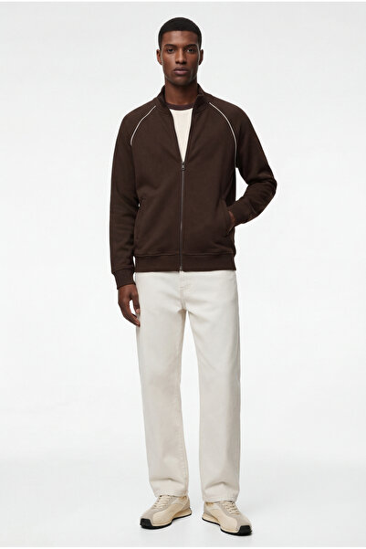 Koton Fleece-Lined Long Sleeve Mock Neck Full Zip Sweatshirt