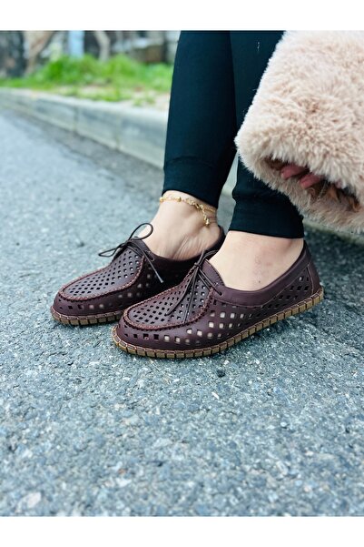 dabab shoes VIRENA Pantofi de vară pentru femei, din piele naturală, maro ama...