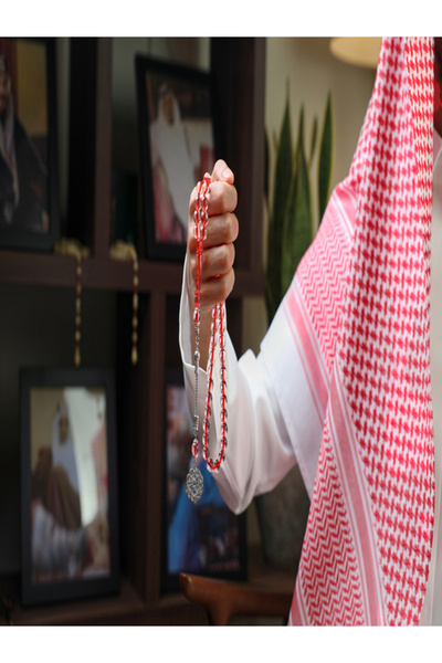 lubab Sheer bakelite rosary with a red string | Metal tassel