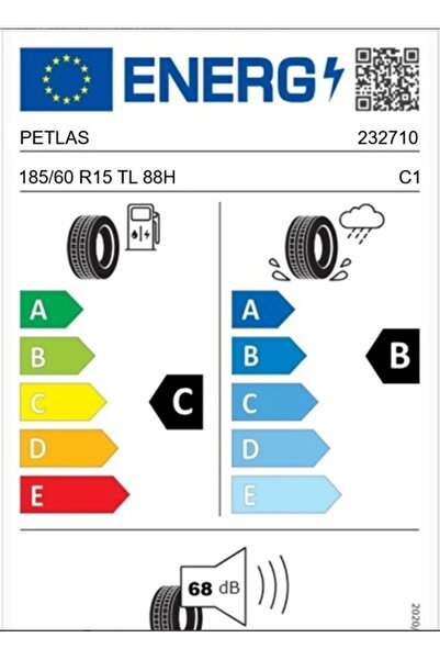 Petlas 185/60 R15 TL 88H XL PRIME COMFORT Yaz Lastiği (Üretim Tarihi:2026)