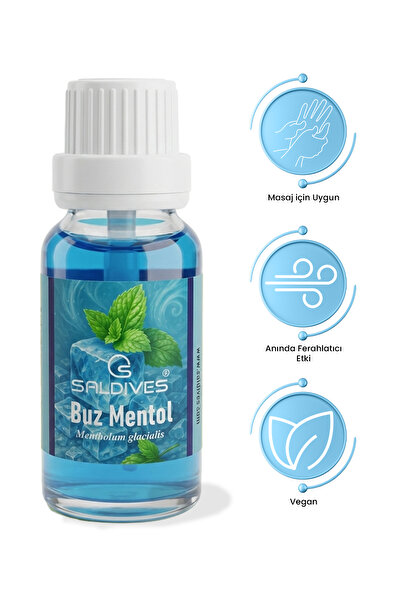 Saldives Buz Mentol 20 ml • Mentollü Bitkisel Yağ • Ferahlatıcı Bakım Yağı • ...