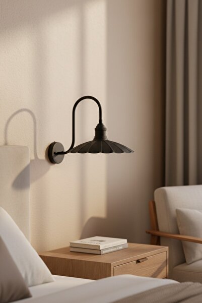 Bamyum مصباح حائط فردي من ريسو باللون الأسود، مصابيح زخرفية لغرفة المعيشة وال...