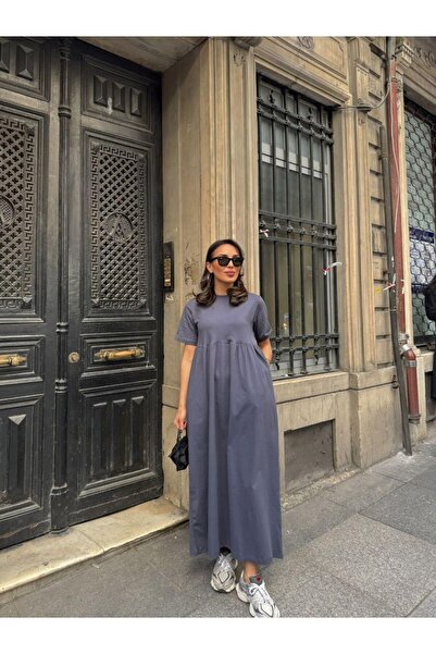 Ecenin Favorileri Duga haljina sa okruglim izrezom