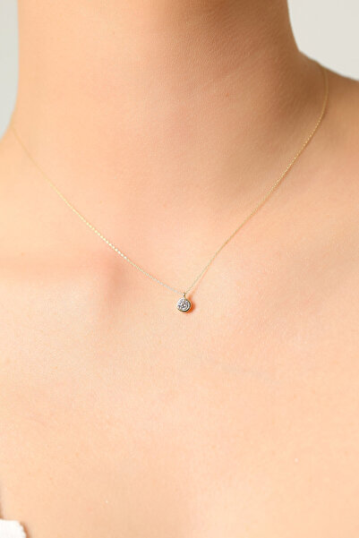 Kolyecik 14 Ayar Altın Tektaş Kolye