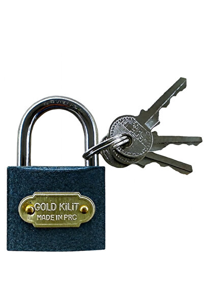 Baytec Gray Padlock Bay-Tec & Gold 38 mm with 3 Keys