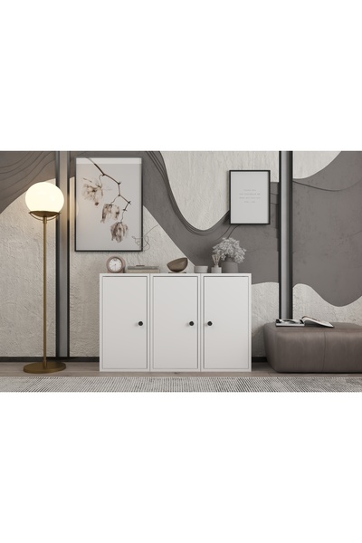 Nettrends Kapakli Çok Amaçli Dolap Beyaz ÇA-D-1038-Ç