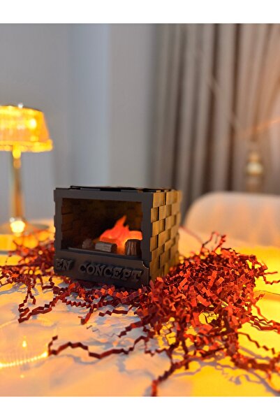 EN CONCEPT DESİNG Kişiye Özel LED Işıklı Mini Şömine Küllük – Dekoratif Tasar...