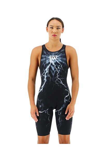 TYR Venzo™Open Back Kadın Yüzücü Mayo - Siyah-Beyaz - 23 - ST00653-2472