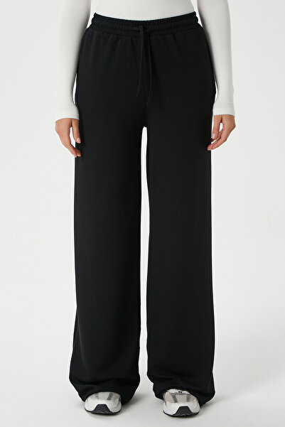 Ritnice Pantaloni de sport negri cu picioare largi Modal Select pentru femei