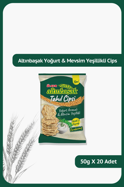 Ülker ALTINBAŞAK Tahıl Cipsi - Yoğurt Aromalı Mevsim Yeşillikli - 50 gram - 2...
